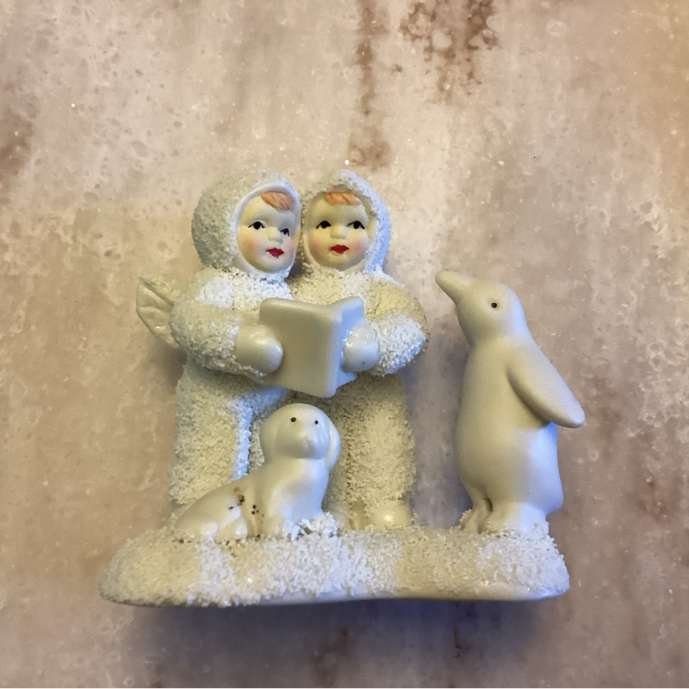 Dept. 56 Snowbabies Caroling with Penguin and Dog